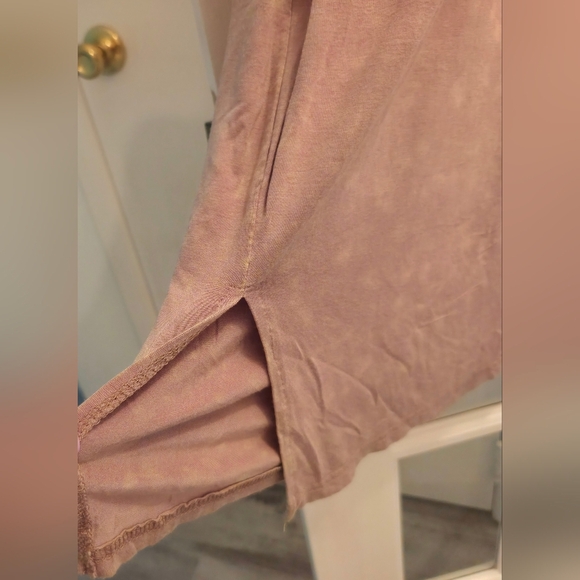 POL Asymmetrical Light Pink Sheath Sundress With Pockets & Side Slits - Picture 8 of 12